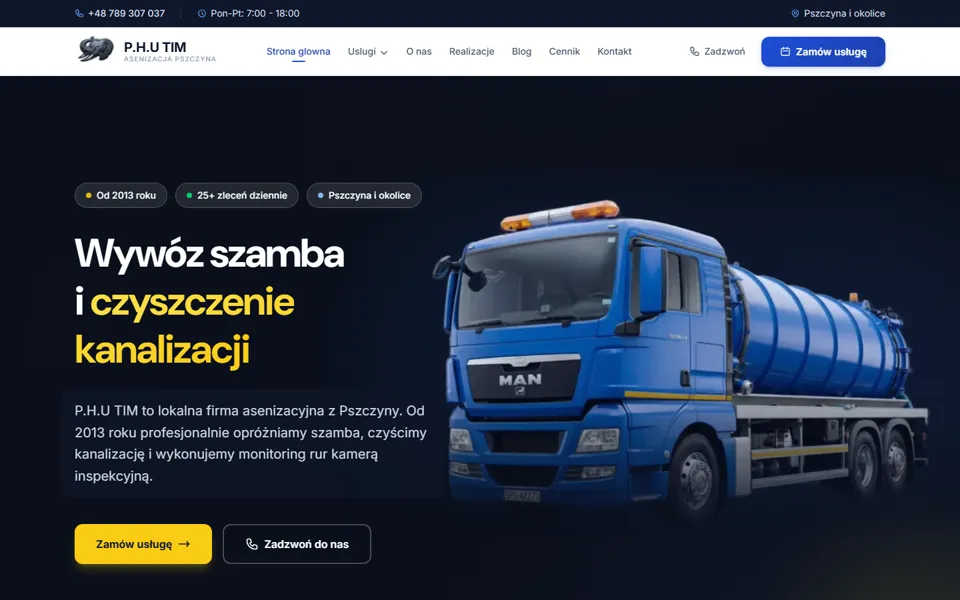 Strona P.H.U. TIM, Pszczyna na komputerze