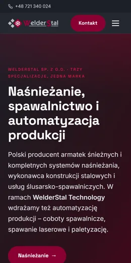 Strona Welderstal na telefonie
